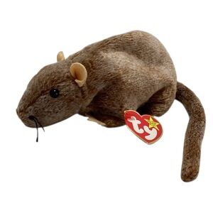 🍄 TY “Tiptoe” Beanie Baby Rat - NWT